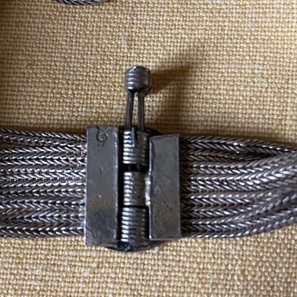 VTG I 900 Silver & Niello Bracelet & Earrings Set - Picture 12 of 16